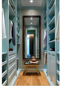 Параллельная гардеробная комната с большим зеркалом Искитим