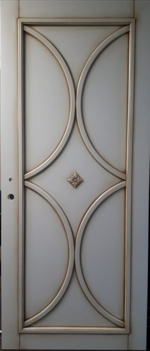 Межкомнатная дверь в профиле массив (эмаль с патиной) Искитим